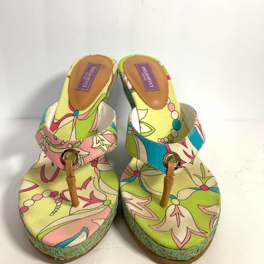 Emilio Pucci Abstract Psychedelic Green Blue Pink… - image 3